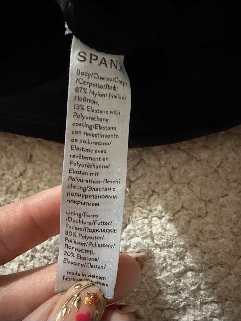 SPANX Faux Leather Camo Leggings Black Medium - Picture 5 of 6